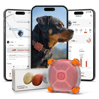 Red Tracker T1 GPS pet tracker with live location and wellness app